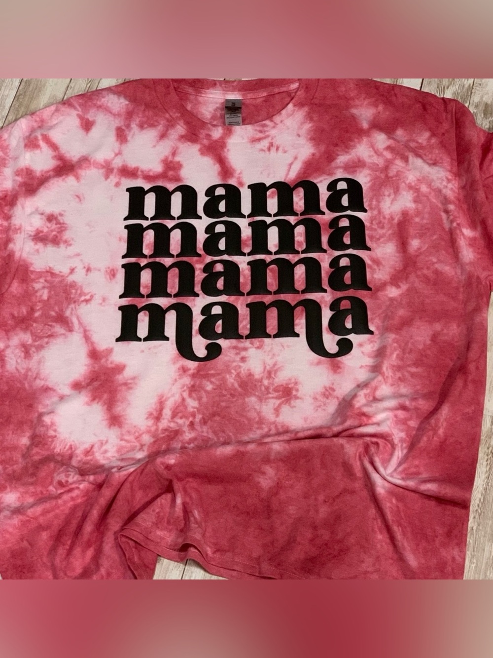 Pink hand dyed โmama' Shirt Large